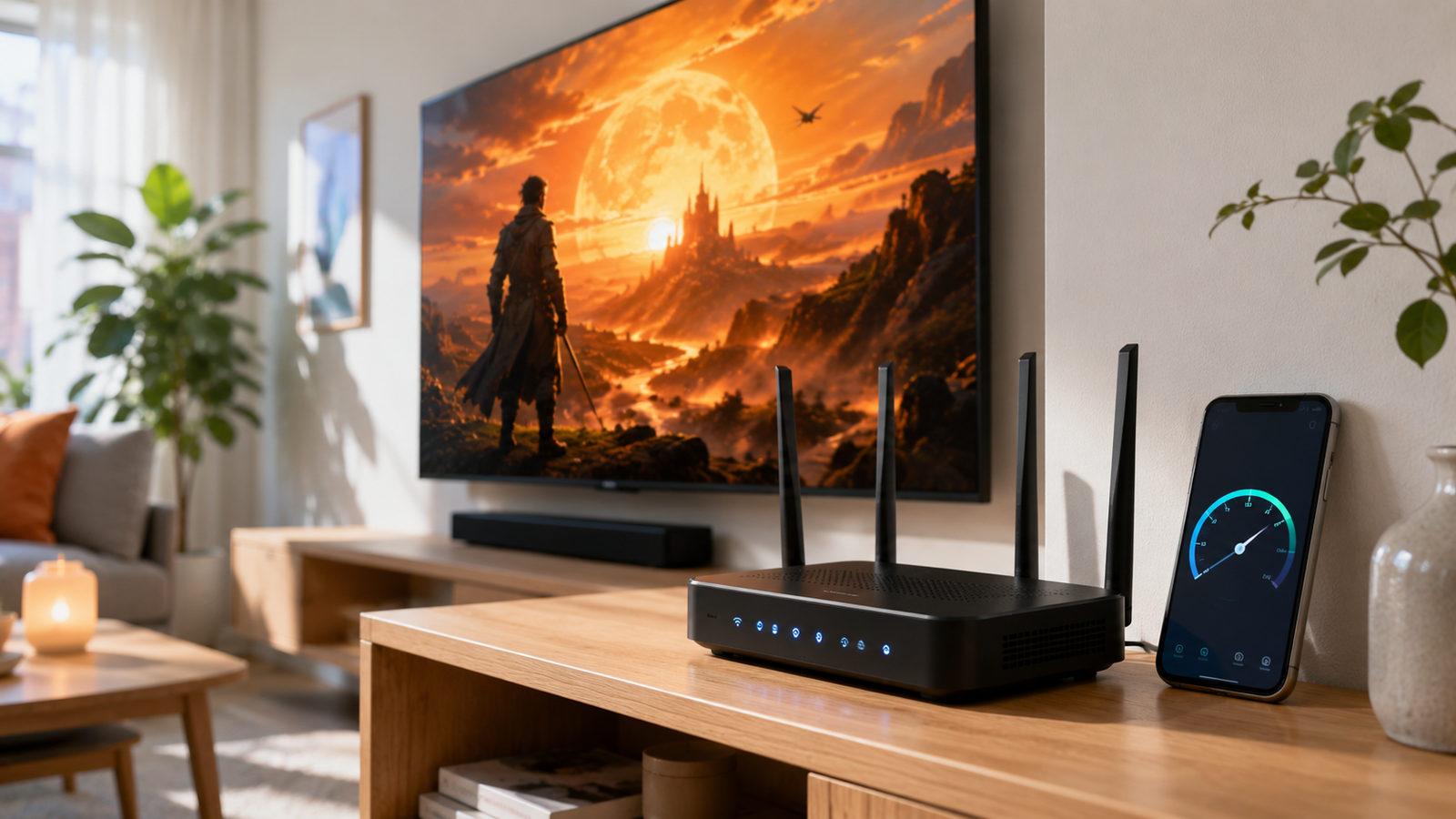Internetsnelheid voor IPTV meten met router en televisie